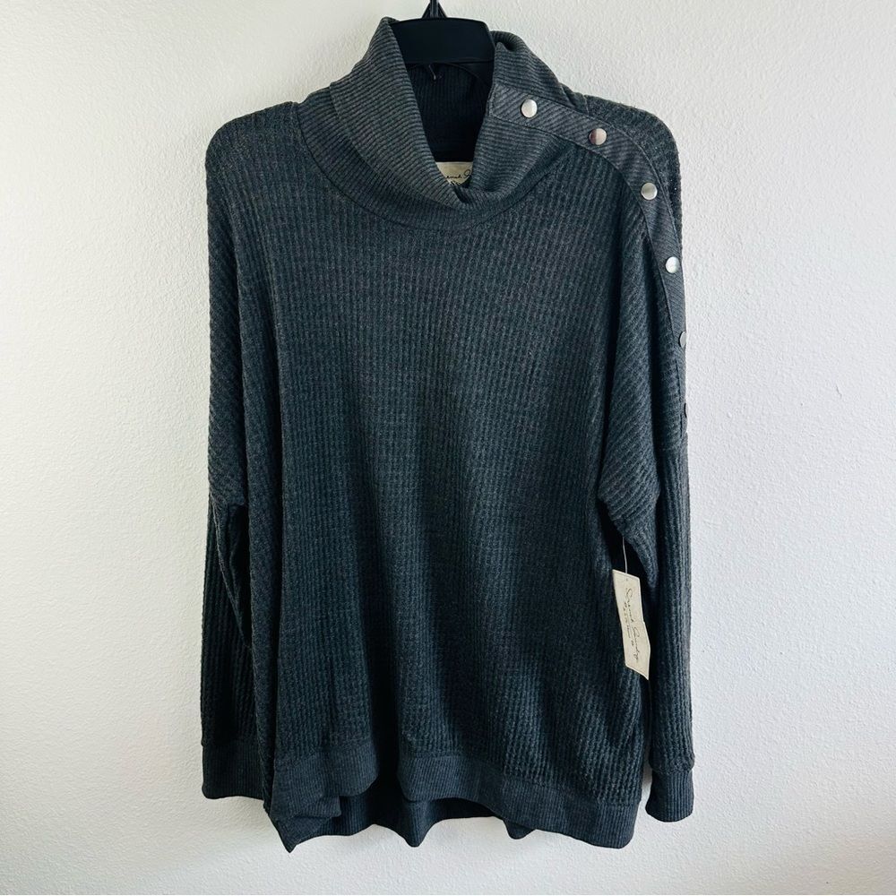 French Laundry Gray Thermal Long Sleeve Cowl Neck Size 3X NWT